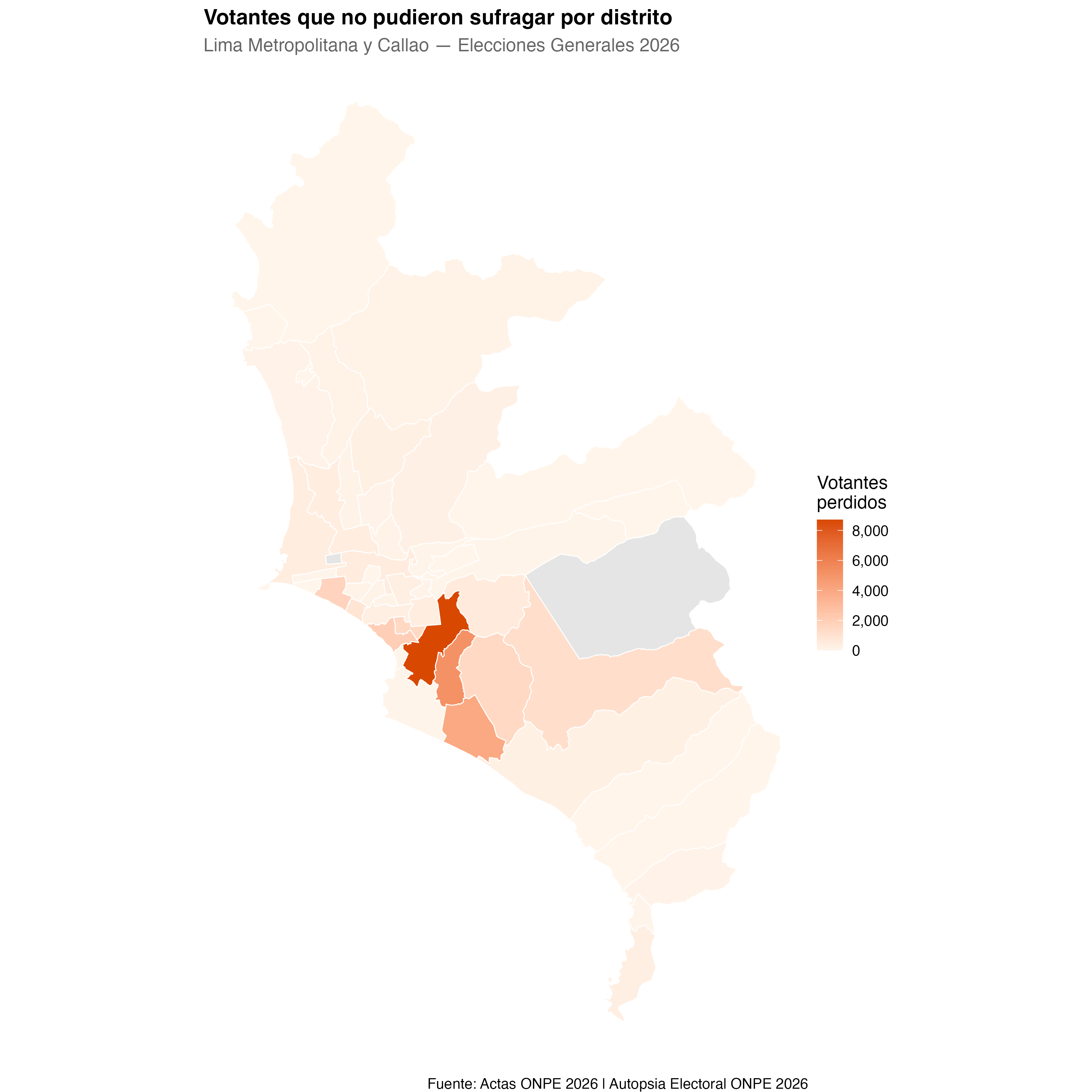 Votantes perdidos por distrito